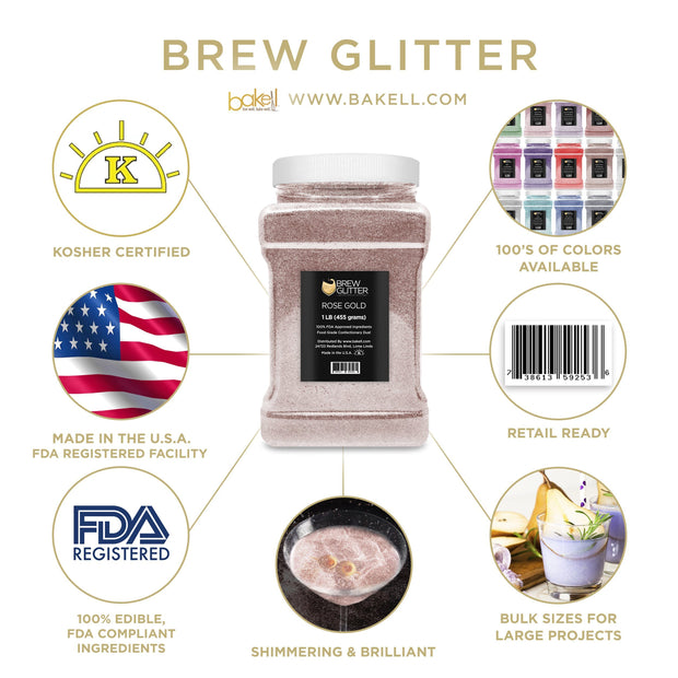Rose Gold Brew Glitter | Coffee & Latte Glitter-Brew Glitter®
