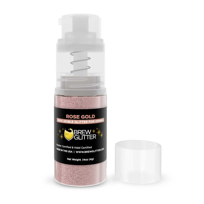 Rose Gold Edible Glitter Mini Spray Pump for Drinks-Brew Glitter®