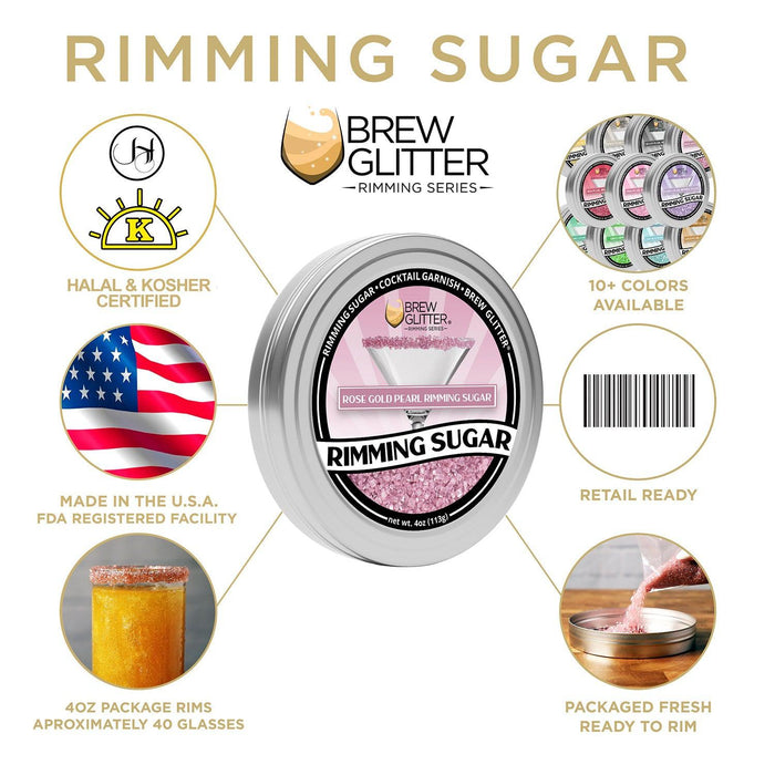 Rose Gold Pearl Cocktail Rimming Sugar-Brew Glitter®