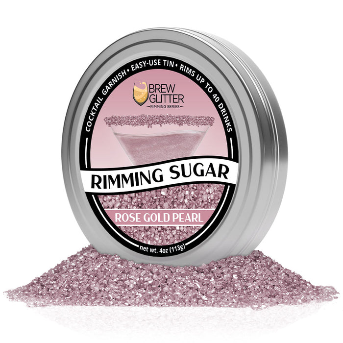 Rose Gold Pearl Cocktail Rimming Sugar by the case (24 units per/ case)-Brew Glitter®