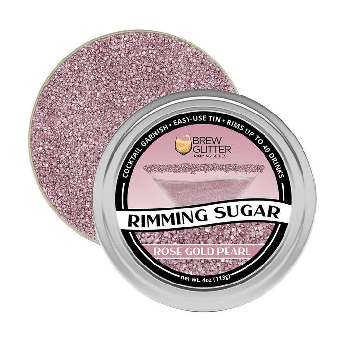 Rose Gold Pearl Cocktail Rimming Sugar by the case (24 units per/ case)-Brew Glitter®