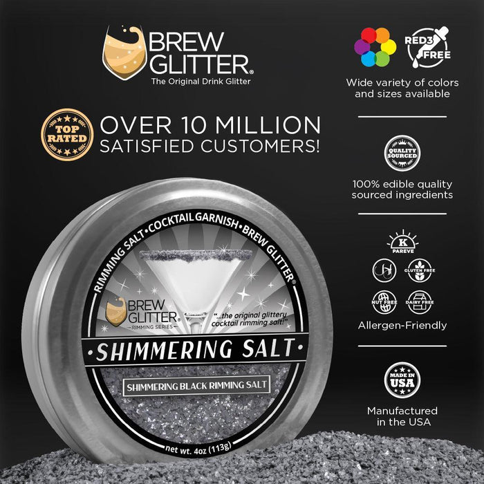 Shimmering Black Rimming Salt | Bulk Sizes-Brew Glitter®