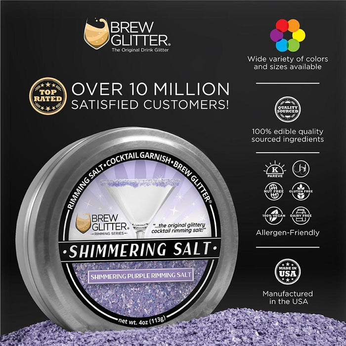 Shimmering Purple Rimming Salt by the case (24 units per/ case)-Brew Glitter®