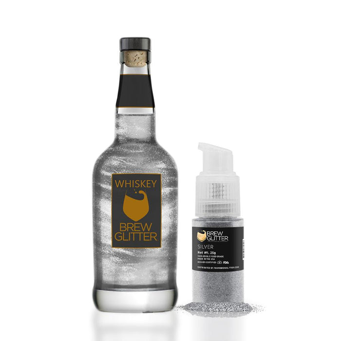 Silver Brew Glitter Spray Pump by the Case | Private Label-Brew Glitter®