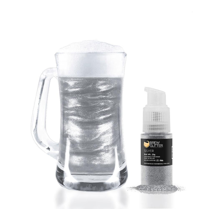 Silver Edible Glitter Spray Pump for Drinks-Brew Glitter®