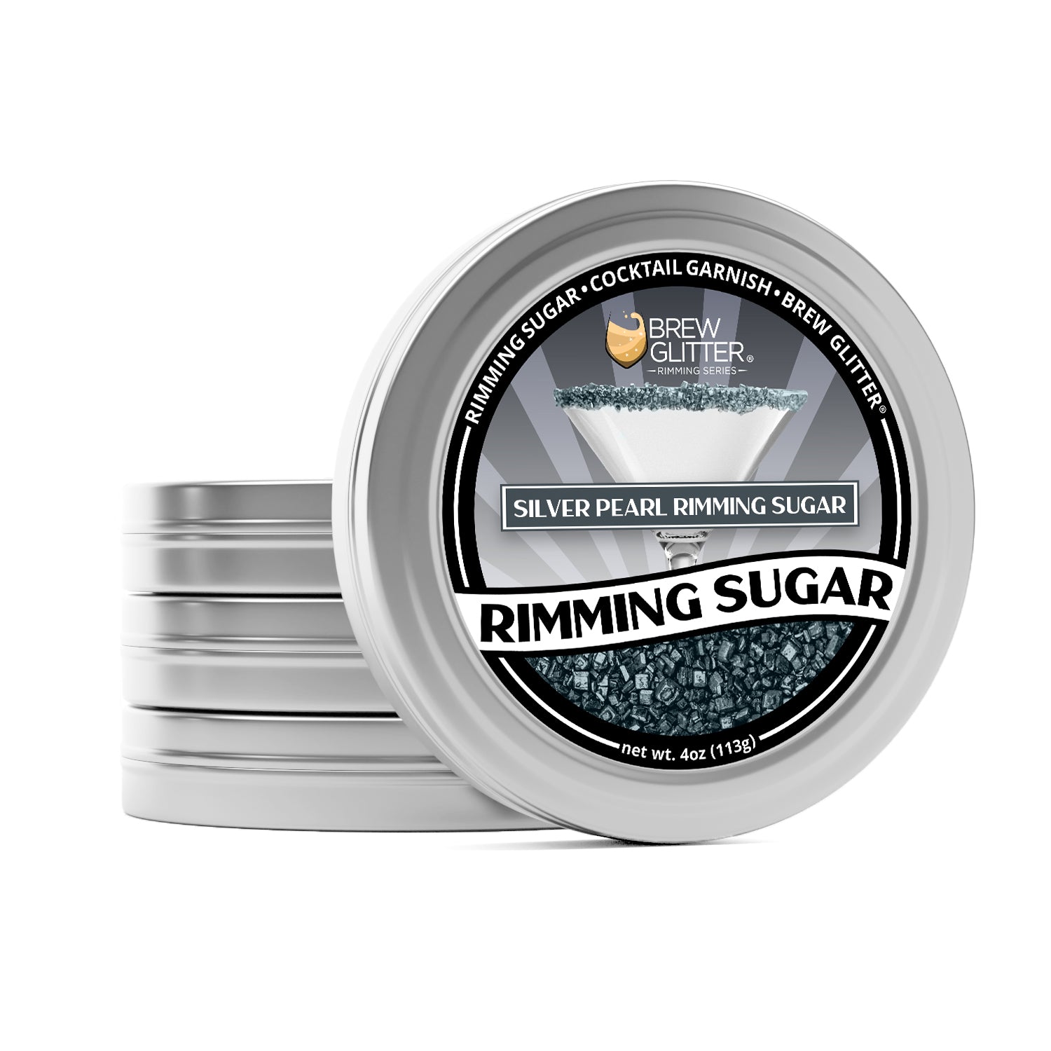 Silver Pearl Cocktail Rimming Sugar-Brew Glitter®