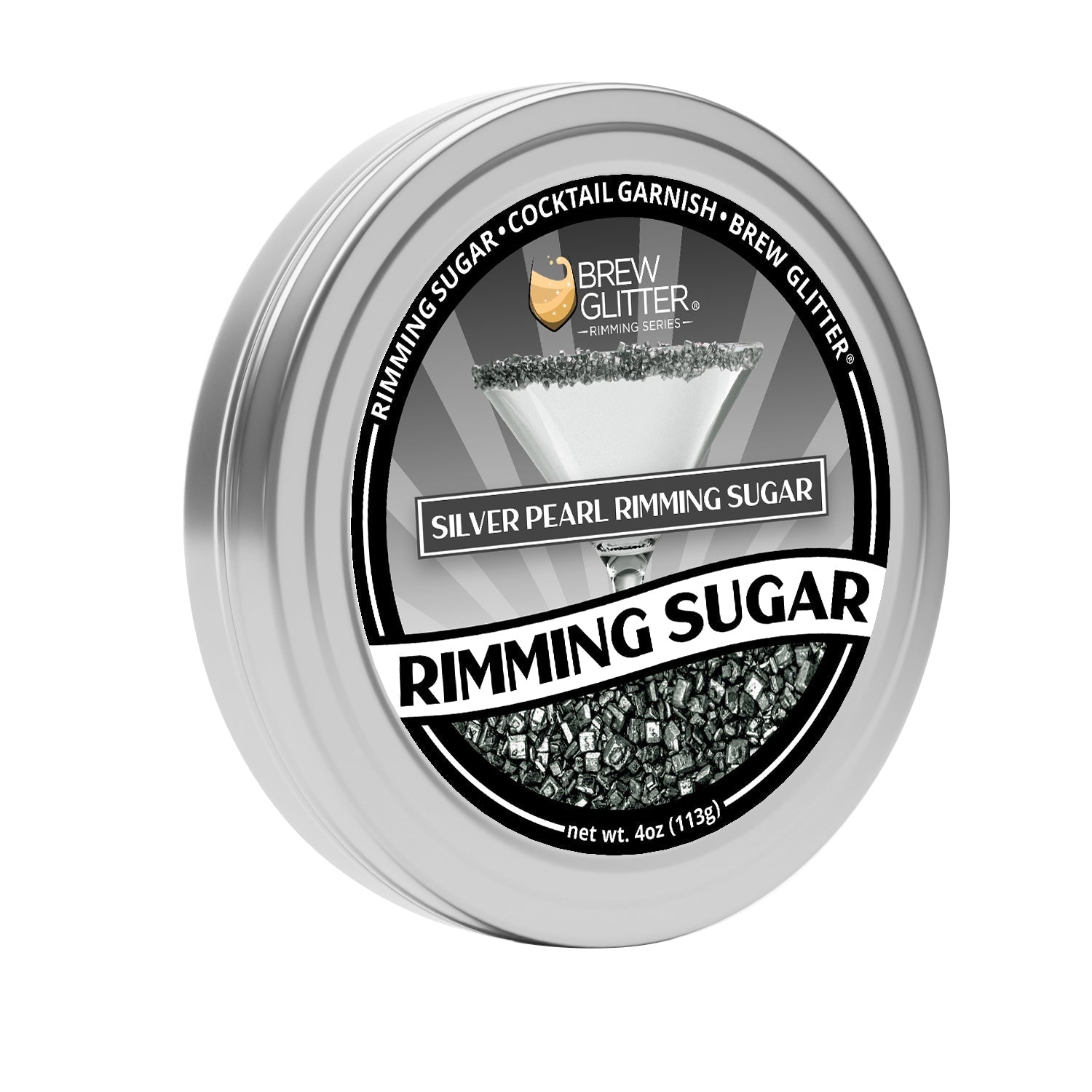 Silver Pearl Cocktail Rimming Sugar-Brew Glitter®