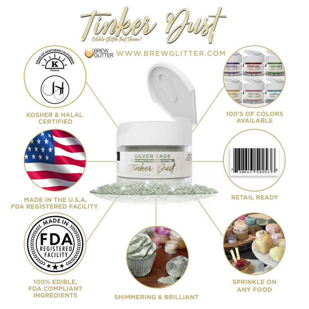 Silver Sage Edible Glitter Tinker Dust | 5 Gram Jar-Brew Glitter®