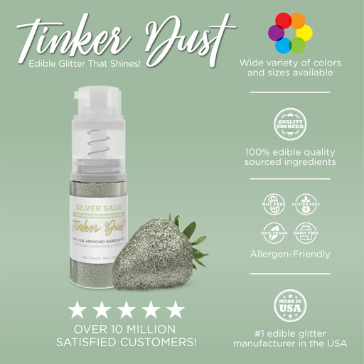 Silver Sage Tinker Edible Glitter Spray 4g Pump | Tinker Dust®-Brew Glitter®