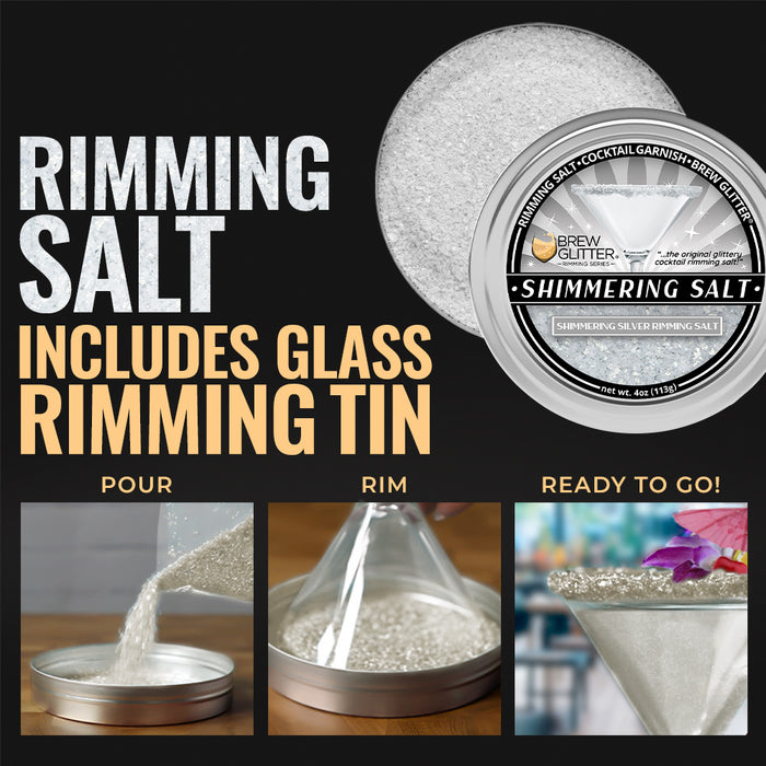 Shimmering Silver Cocktail Rimming Salt