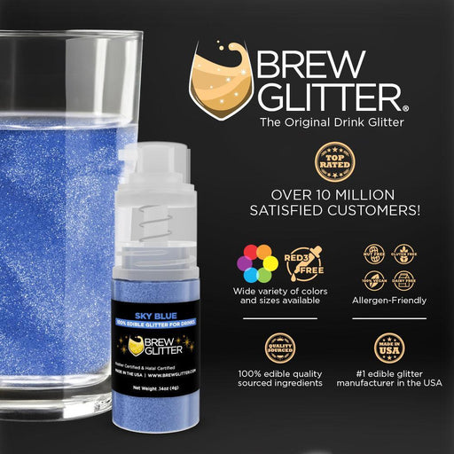 Sky Blue Brew Glitter Mini Spray Pump by the Case | Private Label-Brew Glitter®