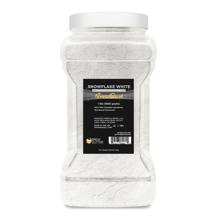 Snowflake White Edible Pearlized Brew Dust | Bulk Sizes-Brew Glitter®