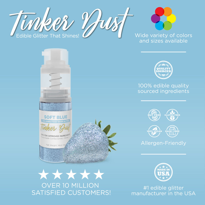 Soft Blue Edible Glitter Spray 4g Pump | Tinker Dust®-Brew Glitter®