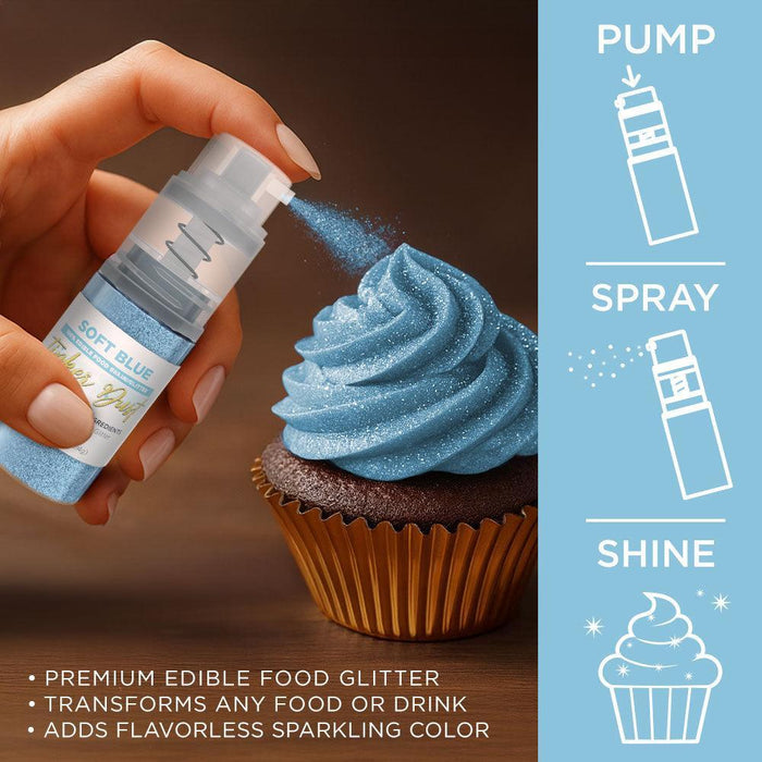 Soft Blue Edible Glitter Spray 4g Pump | Tinker Dust®-Brew Glitter®