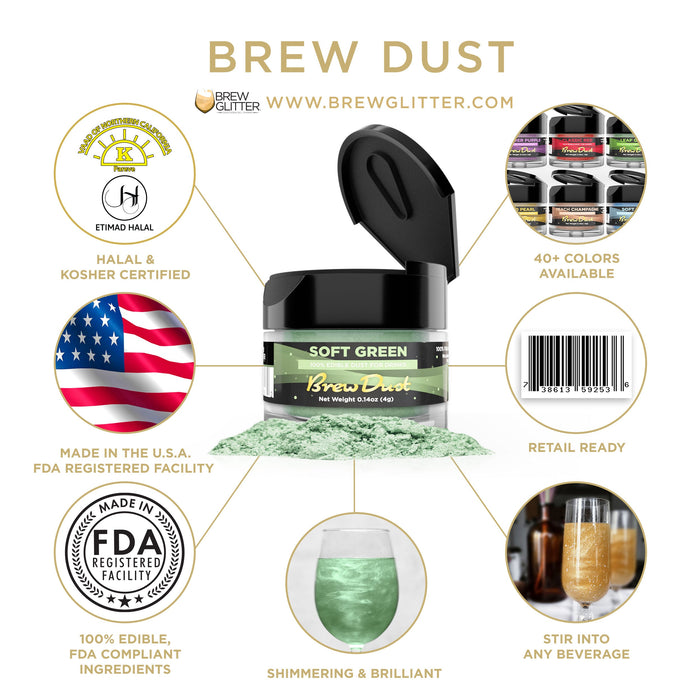 Soft Green Brew Dust by the Case-Brew Glitter®