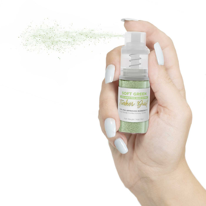 Soft Green Edible Glitter Spray 4g Pump | Tinker Dust®-Brew Glitter®