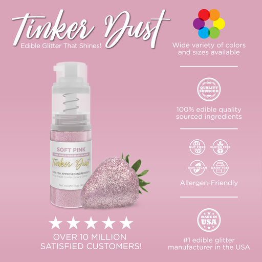 Soft Pink Edible Glitter Spray 4g Pump | Tinker Dust®-Brew Glitter®