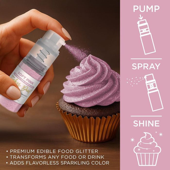 Soft Pink Edible Glitter Spray 4g Pump | Tinker Dust®-Brew Glitter®