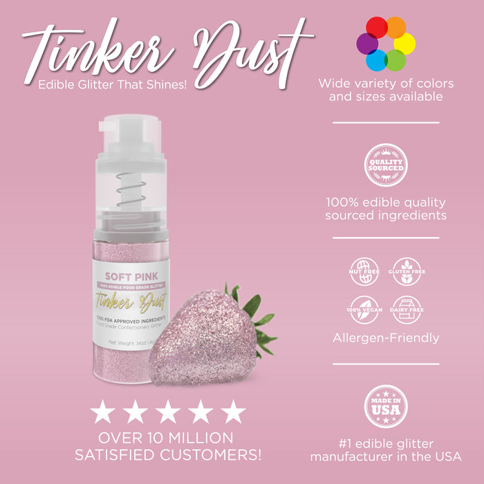 Soft Pink Tinker Dust Edible Glitter Spray Pump-Brew Glitter®