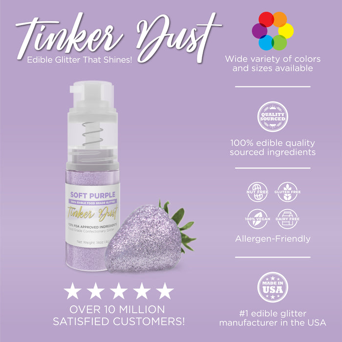 Soft Purple Edible Glitter Spray 4g Pump | Tinker Dust®-Brew Glitter®