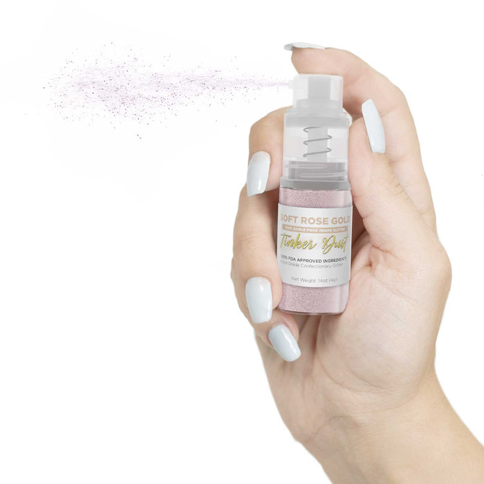 Soft Rose Gold Edible Glitter Spray 4g Pump | Tinker Dust®-Brew Glitter®