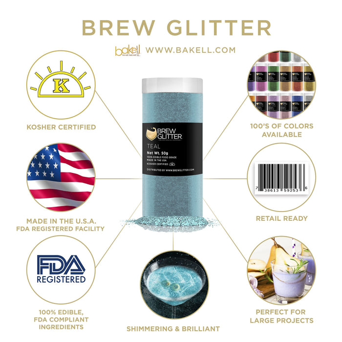 Teal Brew Glitter | Cocktail Beverage Glitter-Brew Glitter®