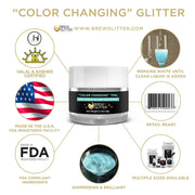 Teal Color Changing Brew Glitter | Edible Glitter for Sports Drinks & Energy Drinks-Brew Glitter®