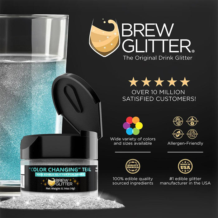 Teal Color Changing Brew Glitter | Mini Pump Wholesale by the Case-Brew Glitter®