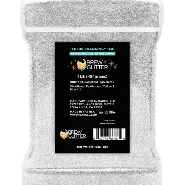 Teal Edible Color Changing Brew Glitter Wholesale by the Case-Brew Glitter®