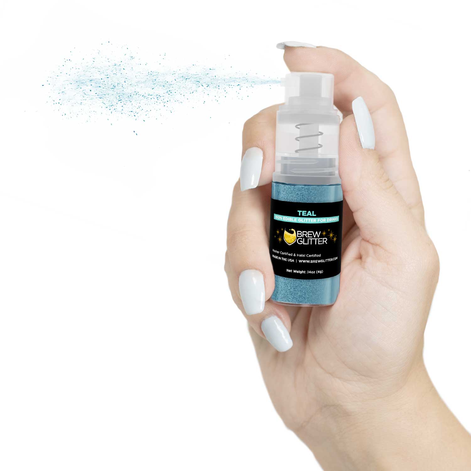 Teal Edible Glitter Mini Spray Pump for Drinks-Brew Glitter®