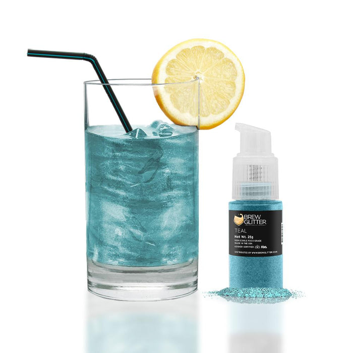 Teal Edible Glitter Spray Pump for Drinks-Brew Glitter®