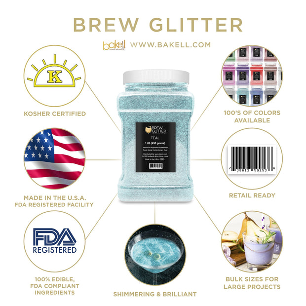 Teal Green Brew Glitter | Food Grade Beverage Glitter-Brew Glitter®
