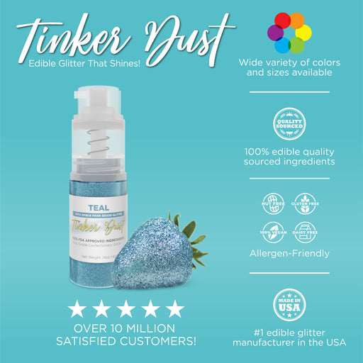 Teal Tinker Edible Glitter Spray 4g Pump | Tinker Dust®-Brew Glitter®