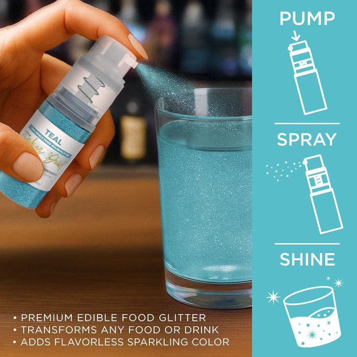 Teal Tinker Edible Glitter Spray 4g Pump | Tinker Dust®-Brew Glitter®