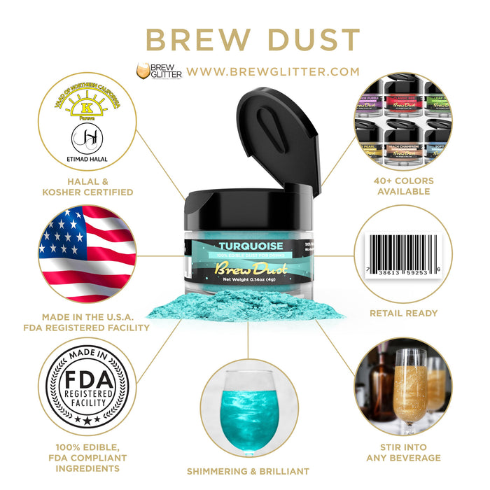 Turquoise Brew Dust by the Case | Private Label-Brew Glitter®