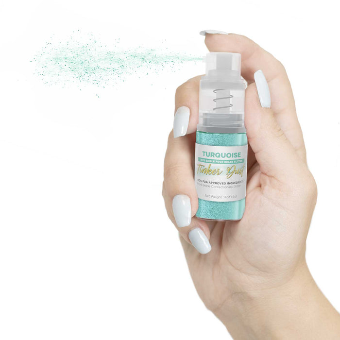Turquoise Tinker Edible Glitter Spray 4g Pump | Tinker Dust®-Brew Glitter®