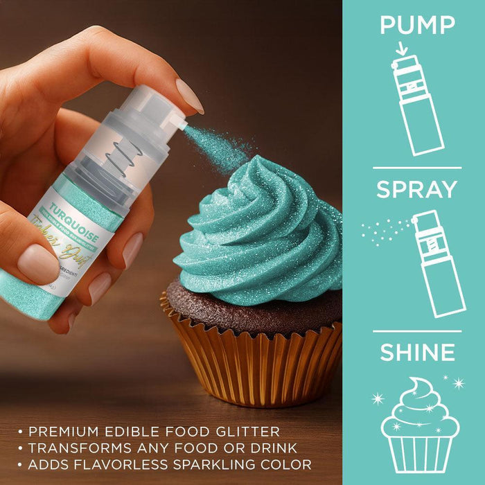 Turquoise Tinker Edible Glitter Spray 4g Pump | Tinker Dust®-Brew Glitter®