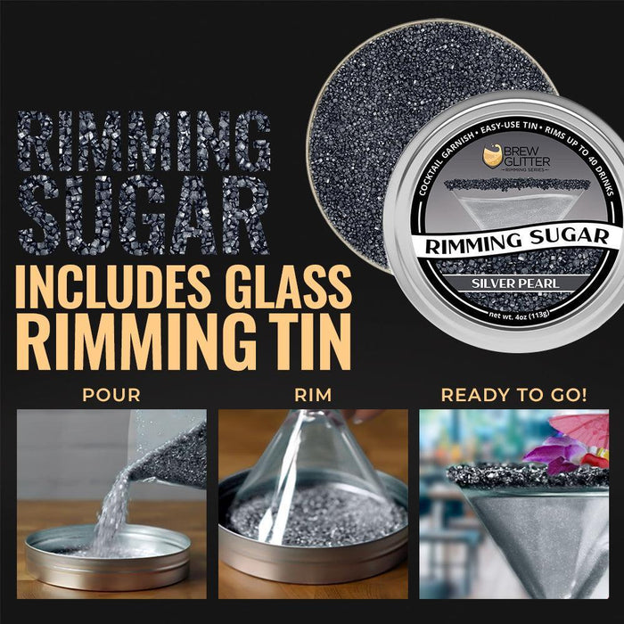 TW - Silver Pearl Cocktail Rimming Sugar-Brew Glitter®