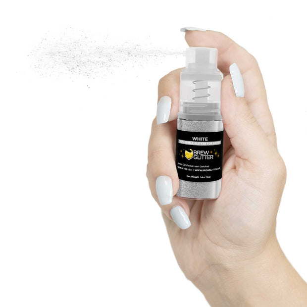 White Edible Glitter Mini Spray Pump for Drinks-Brew Glitter®