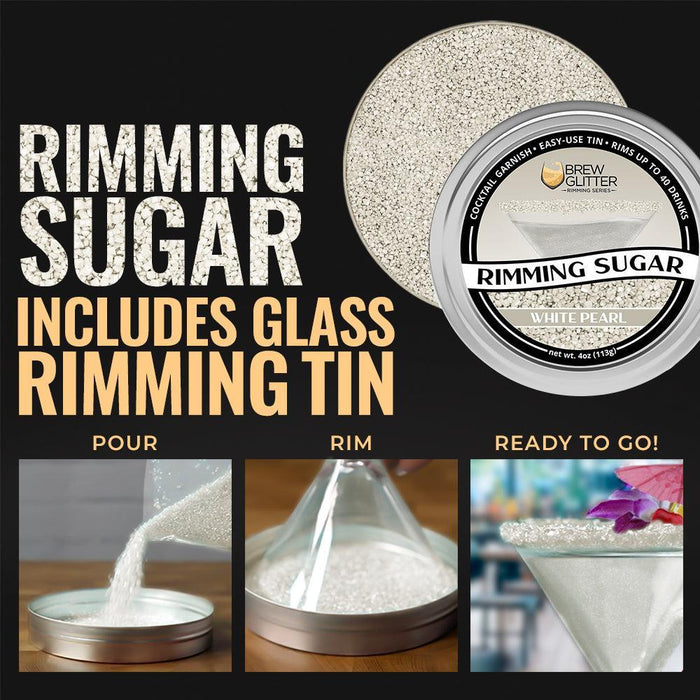 White Pearl Cocktail Rimming Sugar-Brew Glitter®