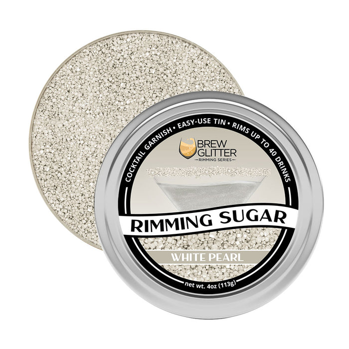 White Pearl Cocktail Rimming Sugar | Private Label (48 units per/case)-Brew Glitter®