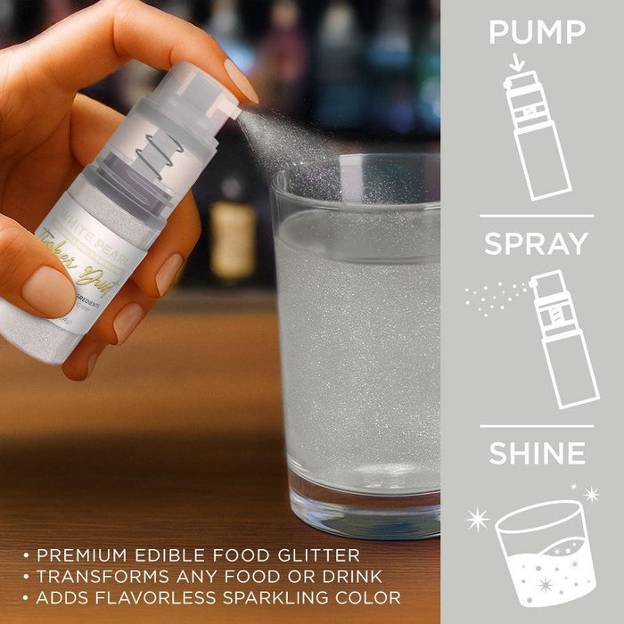 White Pearl Edible Glitter Spray 4g Pump | Tinker Dust®-Brew Glitter®