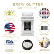 White Shimmer Brew Glitter | Coffee & Latte Glitter-Brew Glitter®