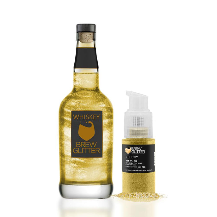 Yellow Brew Glitter Spray Pump by the Case | Private Label-Brew Glitter®