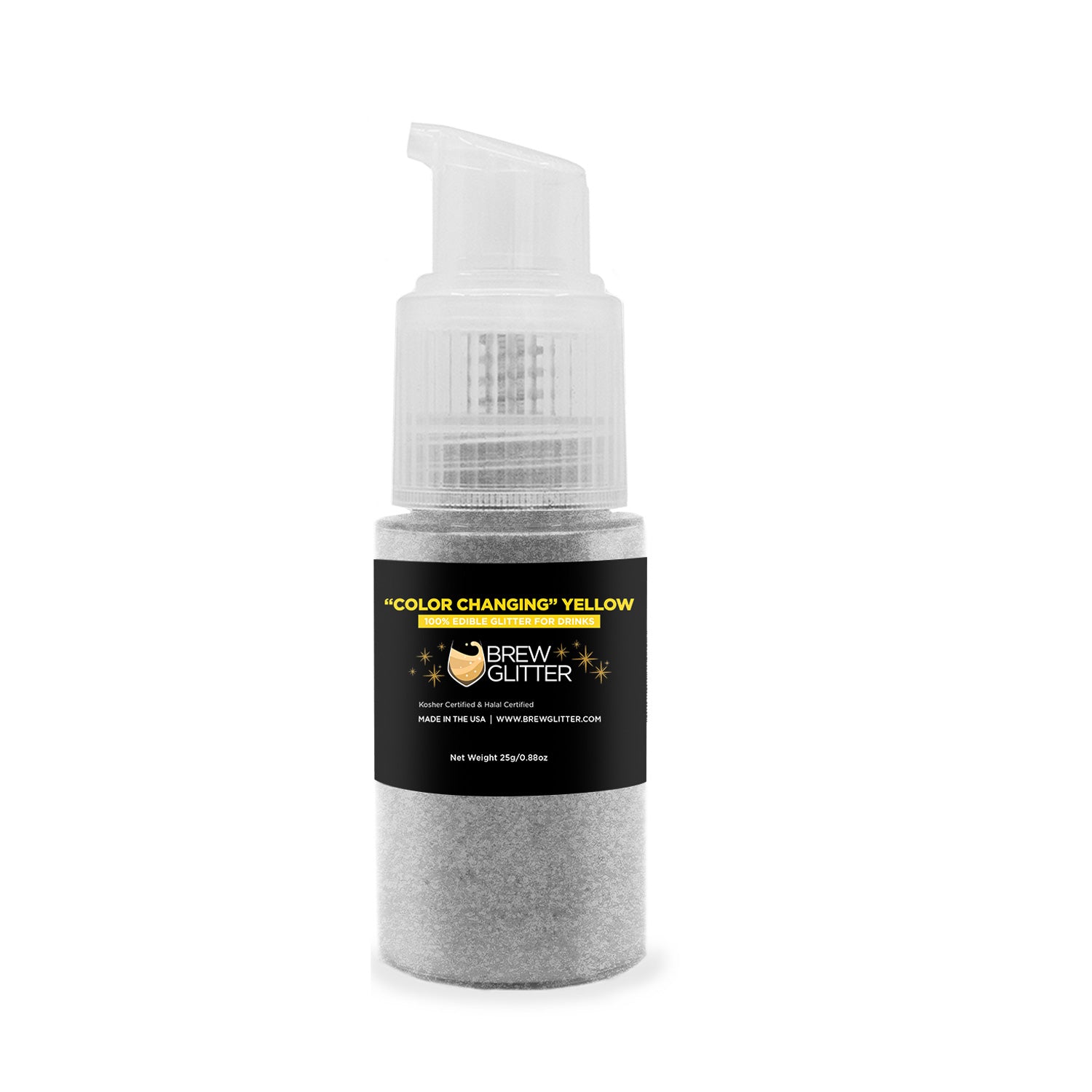 Yellow Color Changing Brew Glitter Spray Pump-Brew Glitter®