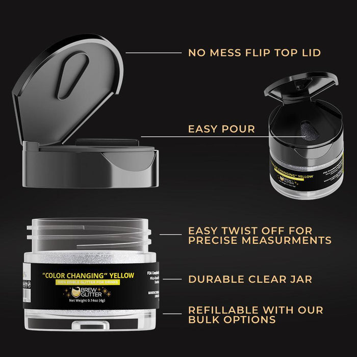 Yellow Color Changing Glitter By The Case | Private Label-Brew Glitter®