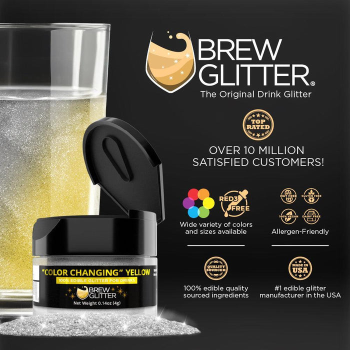 Yellow Edible Color Changing Brew Glitter | Bulk Size-Brew Glitter®