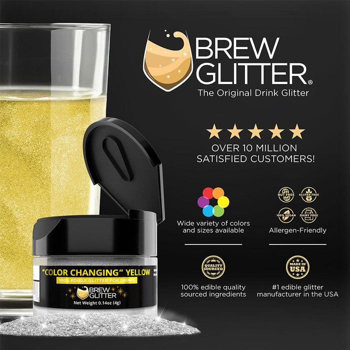 Yellow Edible Color Changing Brew Glitter | Bulk Size-Brew Glitter®