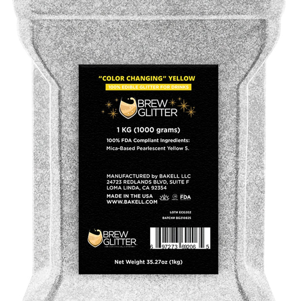 Yellow Edible Color Changing Brew Glitter | Food Grade Beverage Glitter-Brew Glitter®