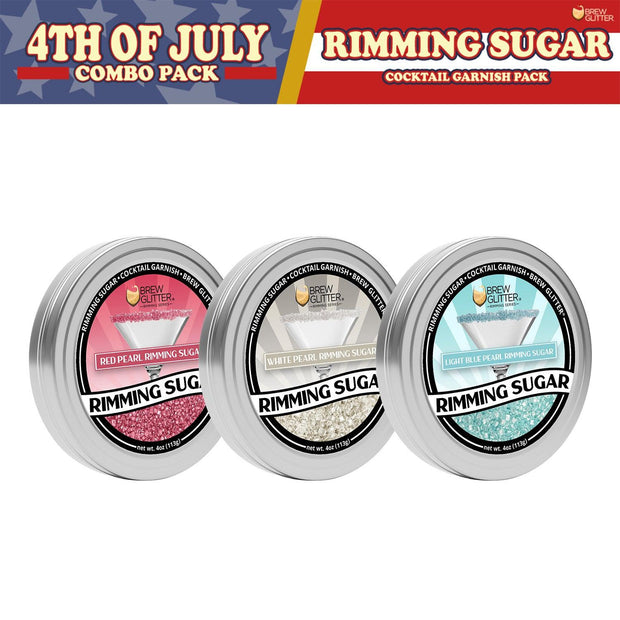 4th of July Patriot Cocktail Rimming Sugar Combo Pack (3 PC SET)-Brew Glitter®